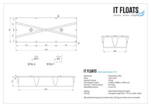 tekening van technische info over de renovatiedrijver